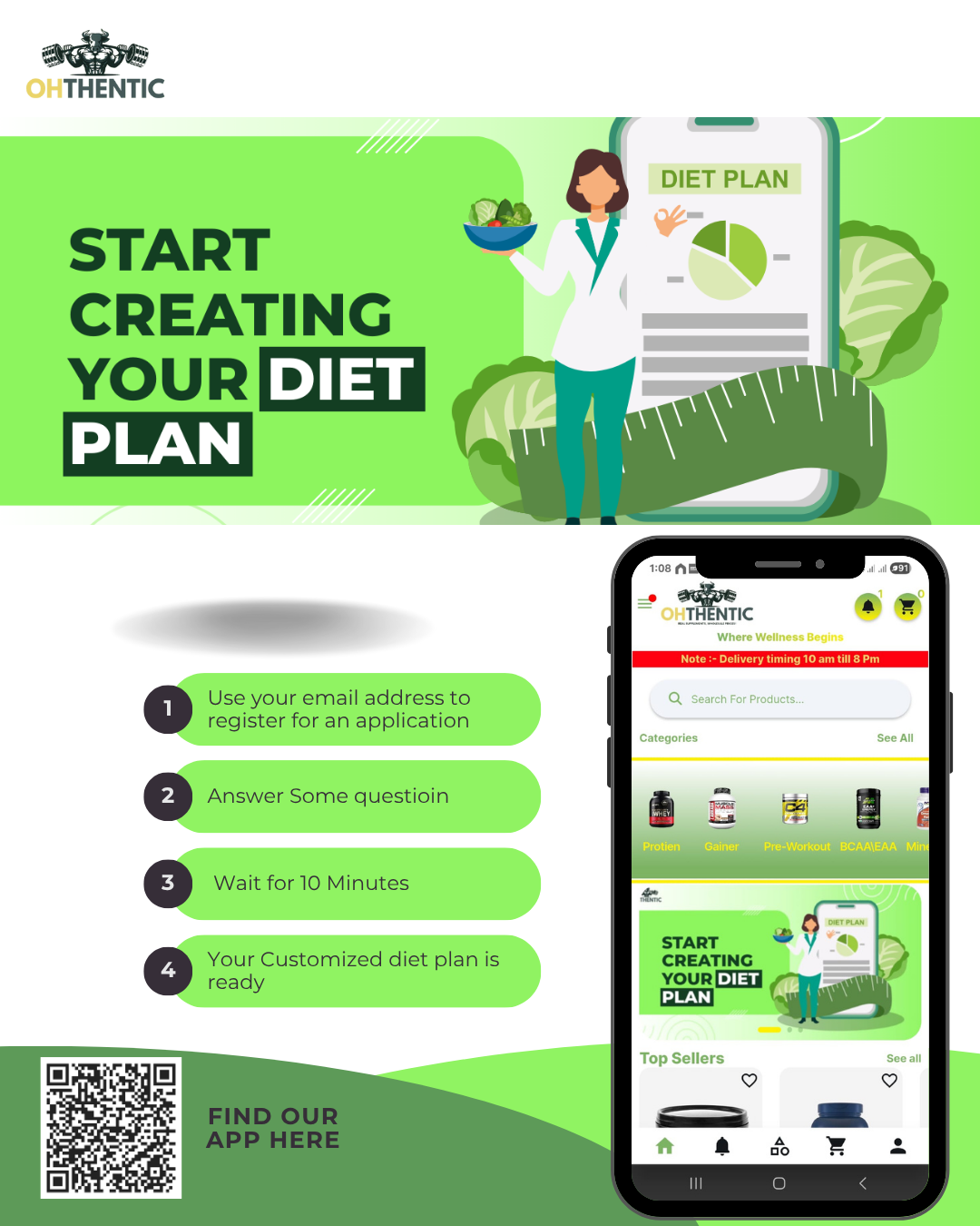 Green Modern Download App Document Poster